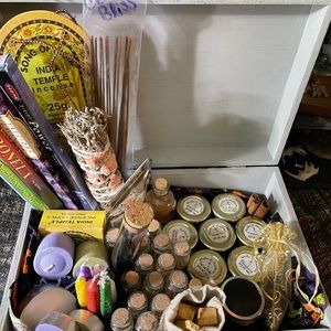 JAM PACKED Witchy Sun/Moon Trunk (herbs, incense, candles, + more!)